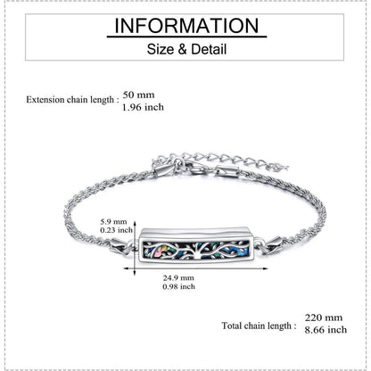 Urnenarmband Lebensbaum Sterling Silber Kremationsschmuck für Damen