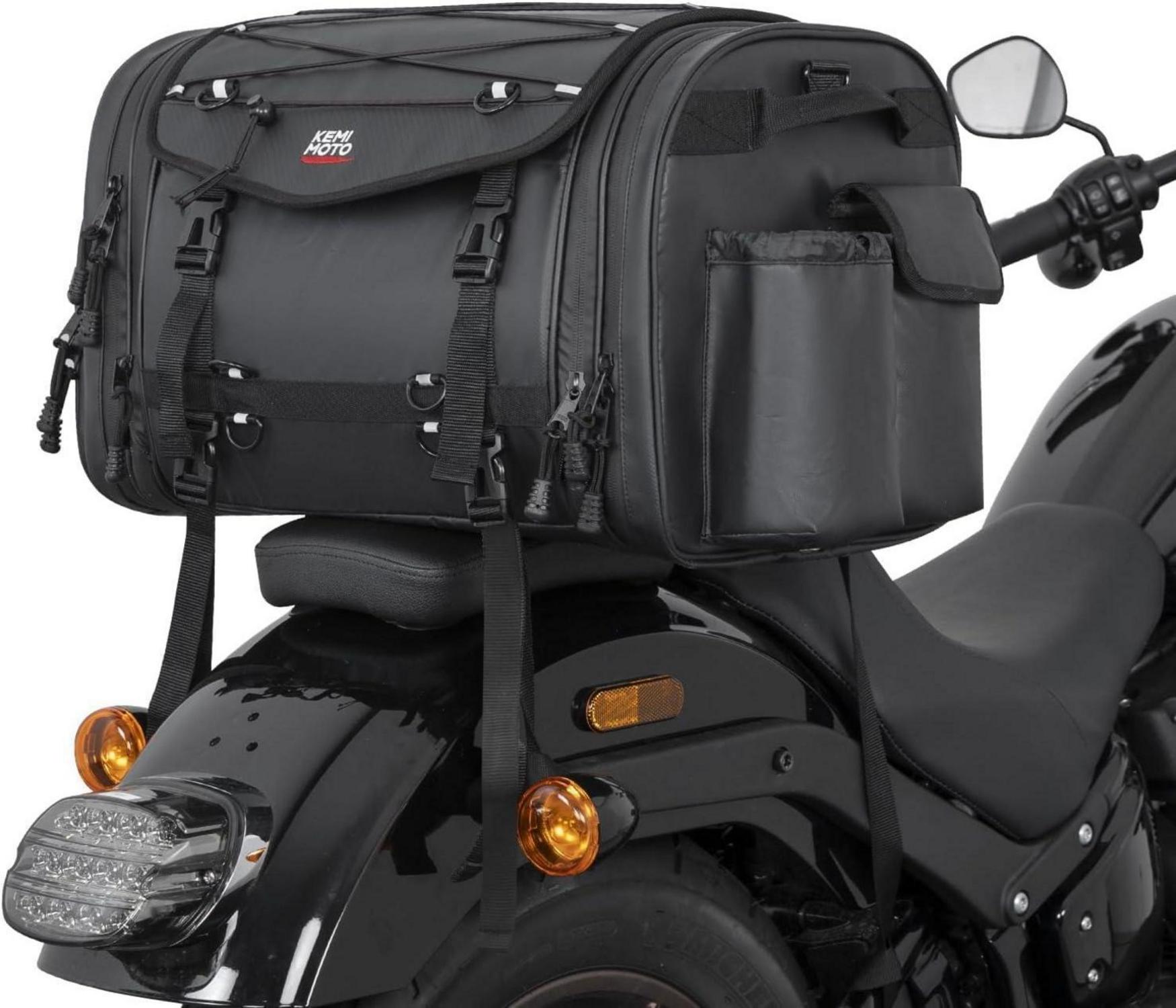 Motorrad Hecktasche wasserdicht erweiterbar 32L mit Regenhülle