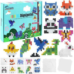 Bügelperlen Set XL mit Tieren Muster, 1000 Stück, kreatives Bastelset