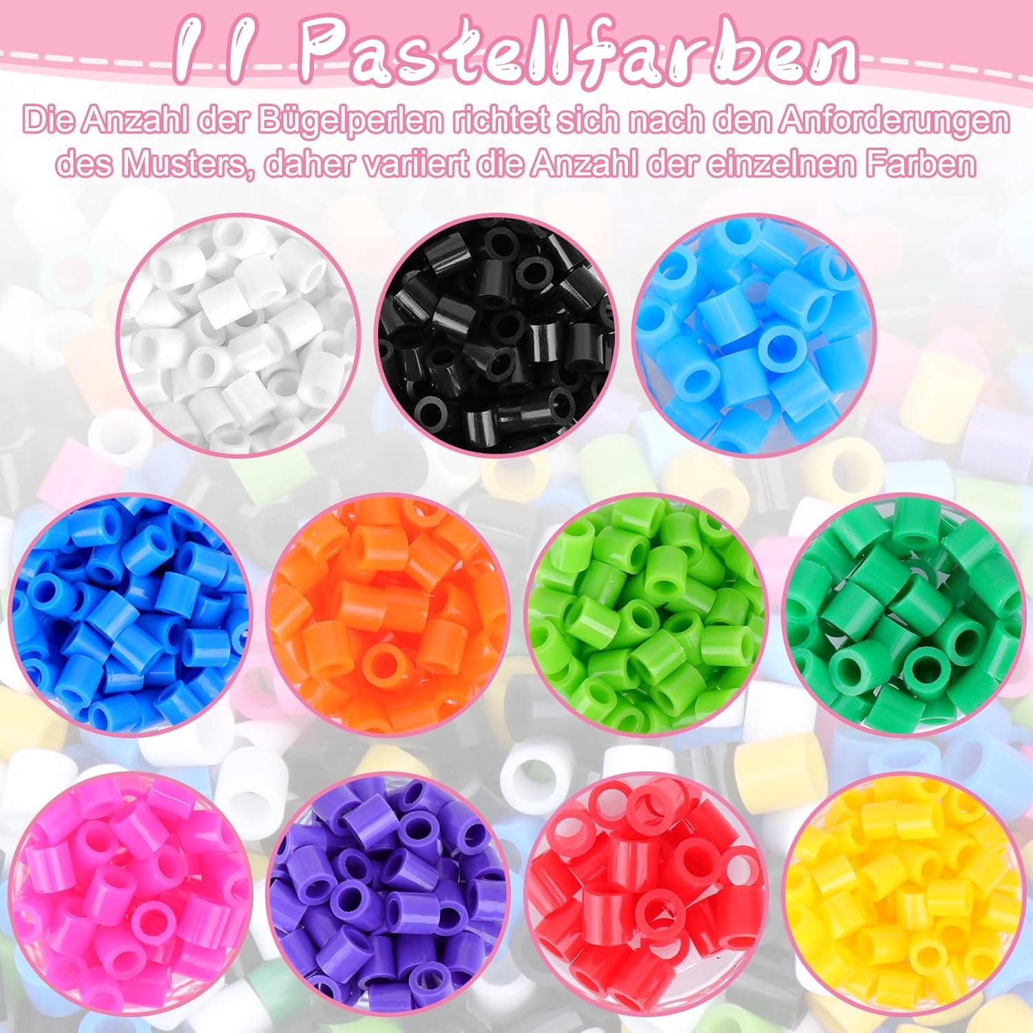 Bügelperlen Set XL mit Tieren Muster, 1000 Stück, kreatives Bastelset