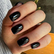 24 Stück Schwarze Press-on-Nails - Kunstnägel Set - French
