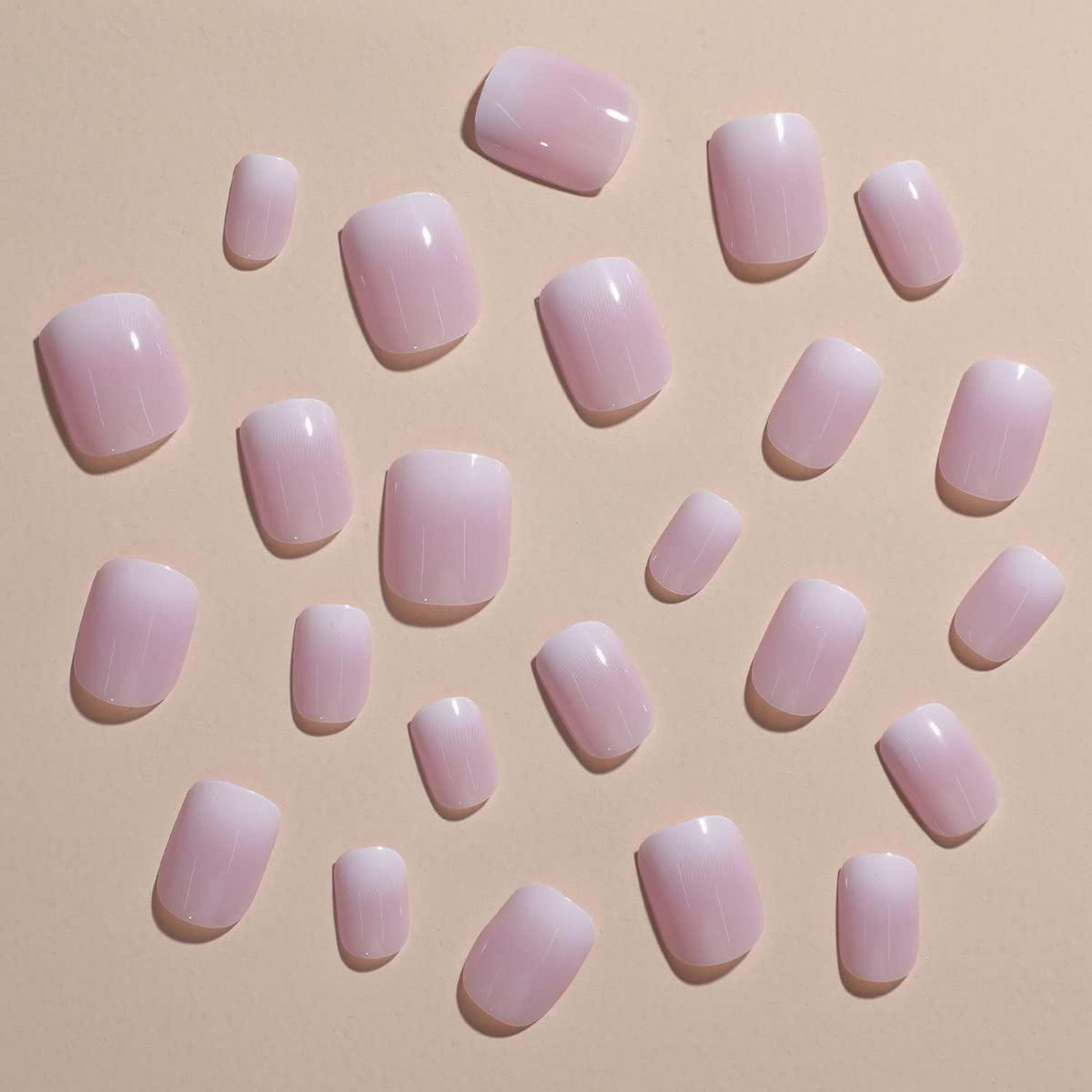24er Set Gradient Nägel Beige Eckig Künstliche Fake Nägel