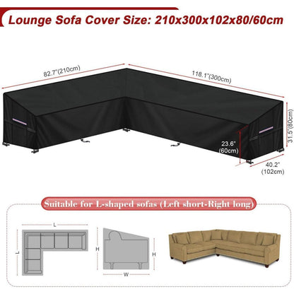 Gartenlounge Abdeckplane L-Form | Wasserdicht & Windfest