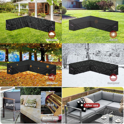 Gartenlounge Abdeckplane L-Form | Wasserdicht & Windfest