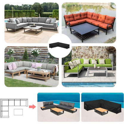Gartenlounge Abdeckplane L-Form | Wasserdicht & Windfest