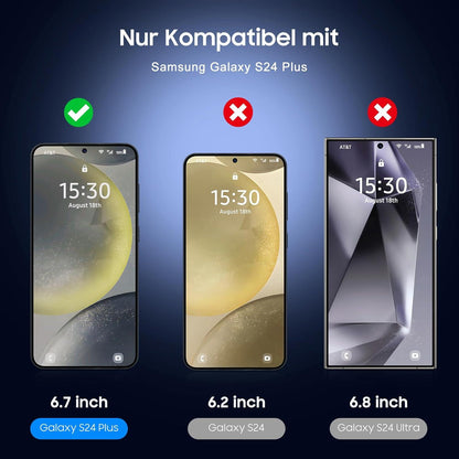 Panzer Schutzfolie Samsung Galaxy S24 Plus 3er Set 9H Anti-Kratzer