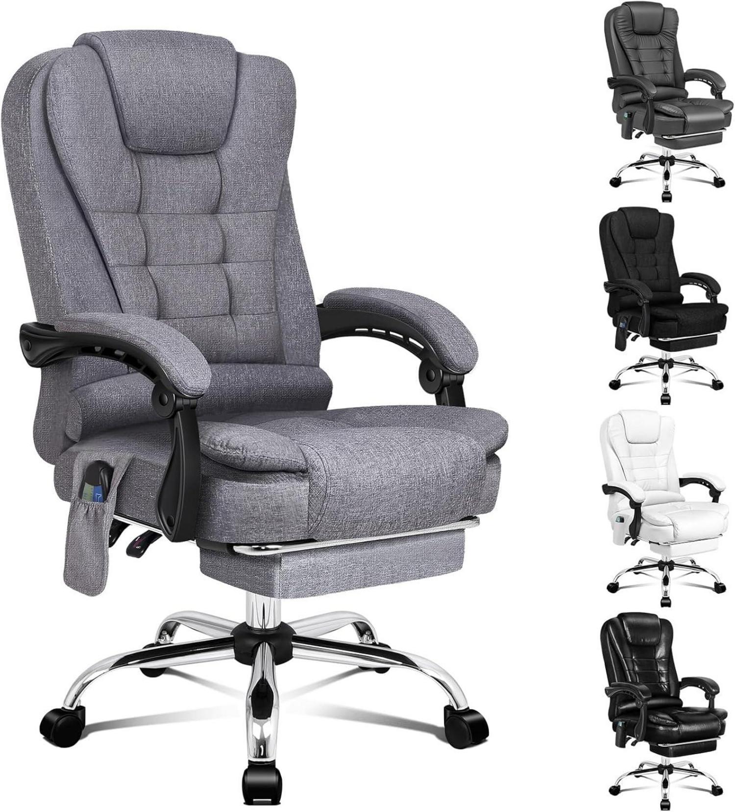 Ergonomischer Bürostuhl mit Massagefunktion und Fußstütze