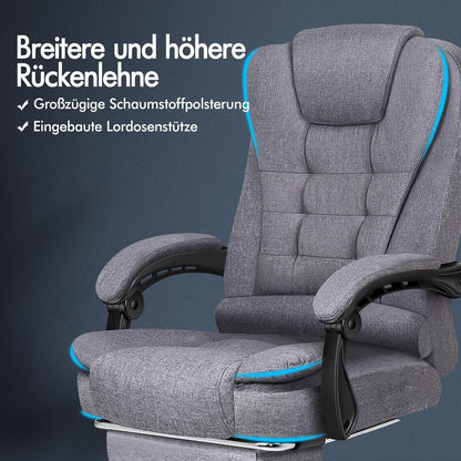 Bürostuhl Lordosenstütze Massagefunktion höhenverstellbar Grey
