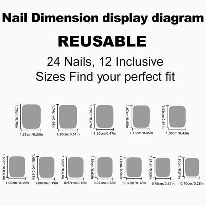 24 Stück Pink Nägel Zum Aufkleben Kurz Eckig Künstliche Fingernägel