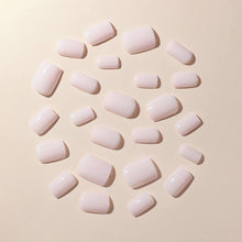 24 Stück Milchig Kurz Eckig Kunstnägel Press on Nails Glossy