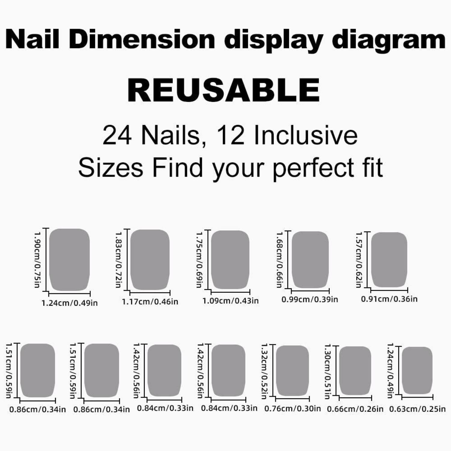 24 Stück Kurze Milchig Glossy French Square Press on Nails