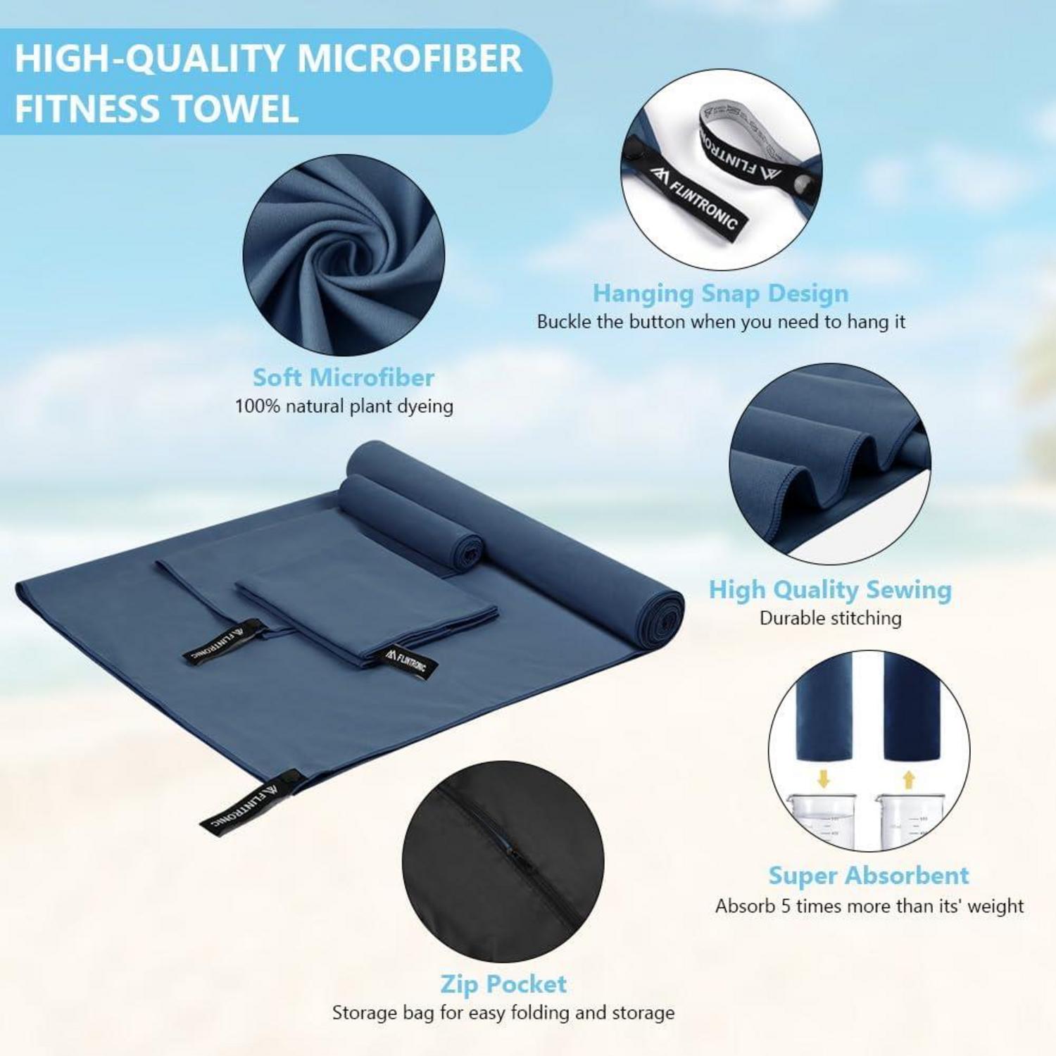 Mikrofaser Handtuch Set für Sport, Strand & Reisen - Saugfähige & schnelltrocknende Handtücher