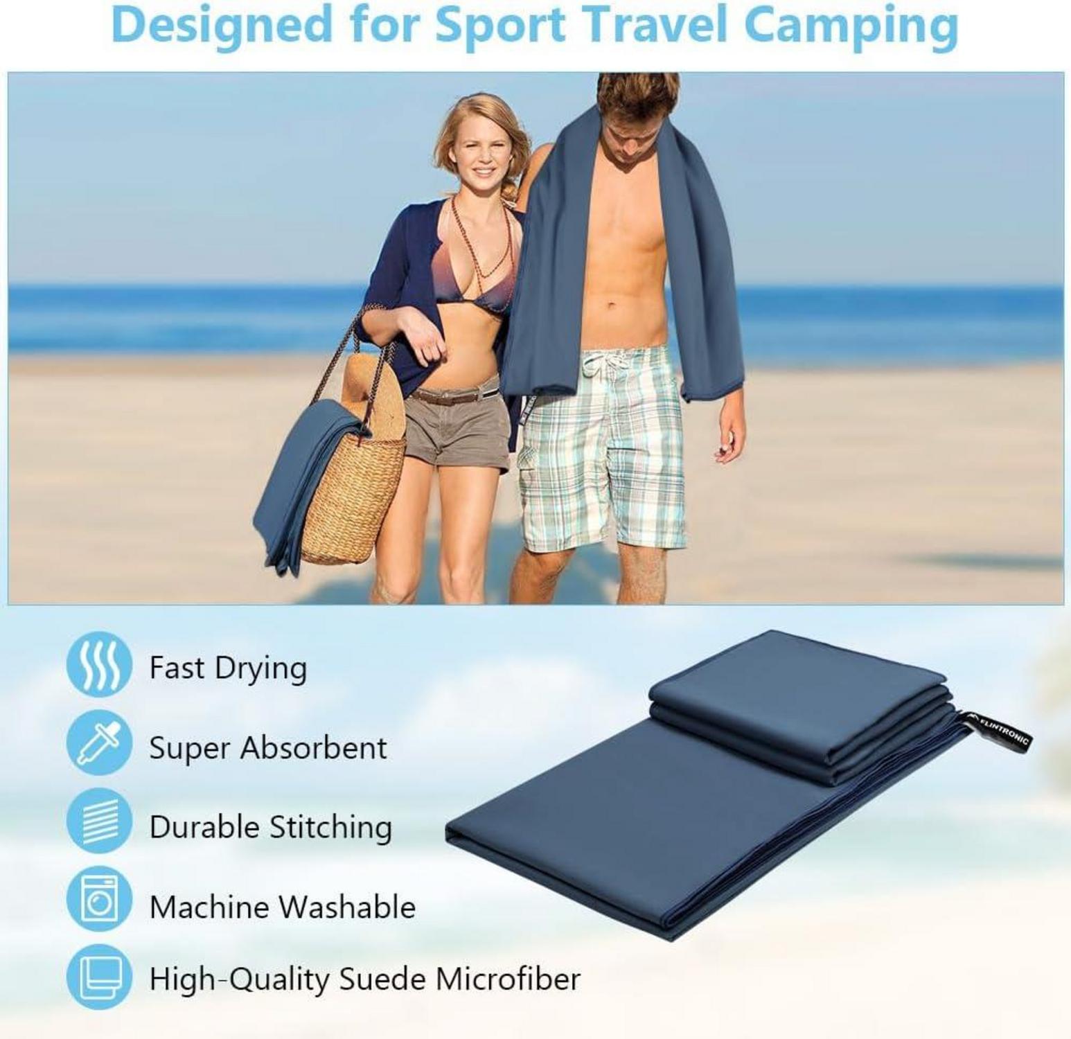 3er Set Mikrofaser Handtuch Schnelltrocknend Strand Fitness Sauna