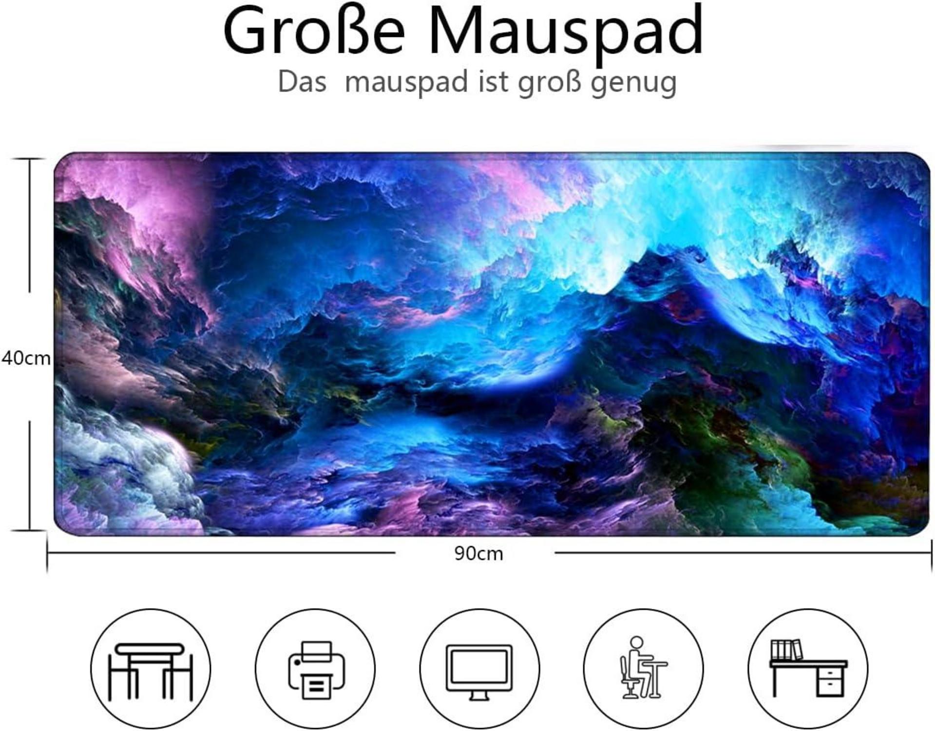 Gaming Mauspad XXL 900x400mm Sternennebel Vernähte Kanten Wasserdicht