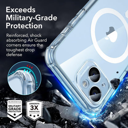 ESR iPhone 15 Hülle MagSafe 360 Grad Stoßfest Militärnorm Kameraschutz Blau