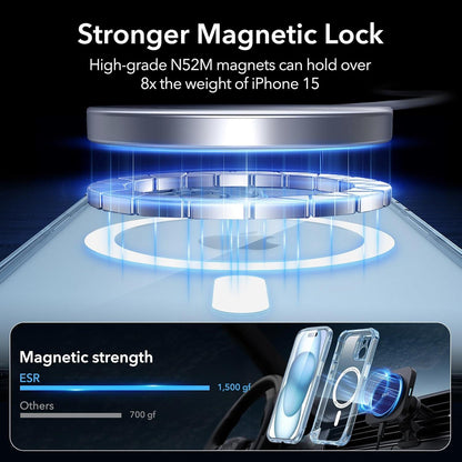 ESR iPhone 15 Hülle Kompatibel mit MagSafe Stoßfest Militärnorm 360° Schutzhülle
