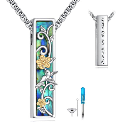 Urnen-Halskette Kolibri aus Sterling Silber für Asche