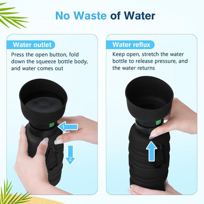 Hundewasserflasche Faltbar Trinkflasche Outdoor Schwarz XL 850ml