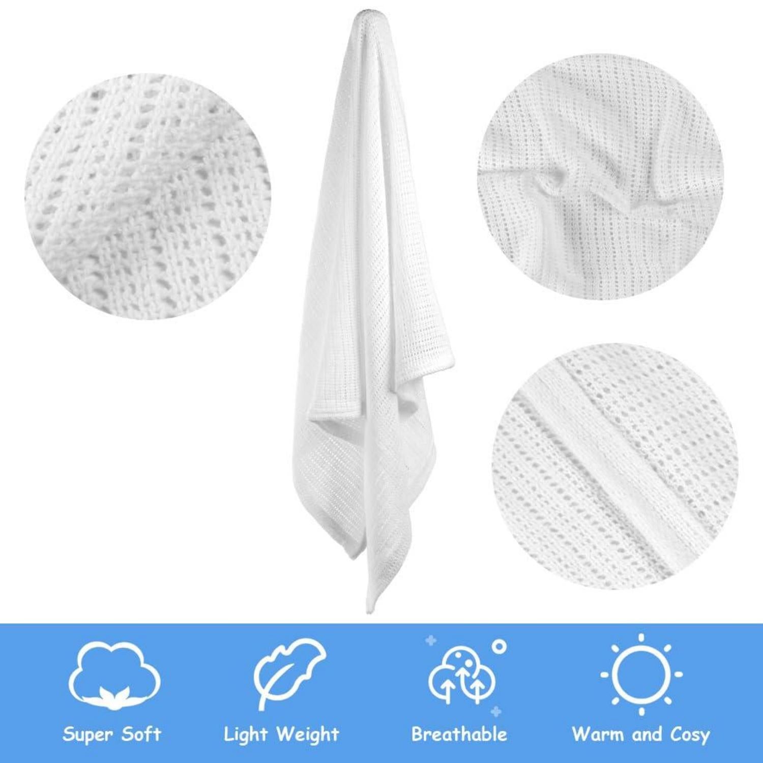 Babydecke 2er Pack 100% Baumwolle Atmungsaktiv 98 x 70 cm
