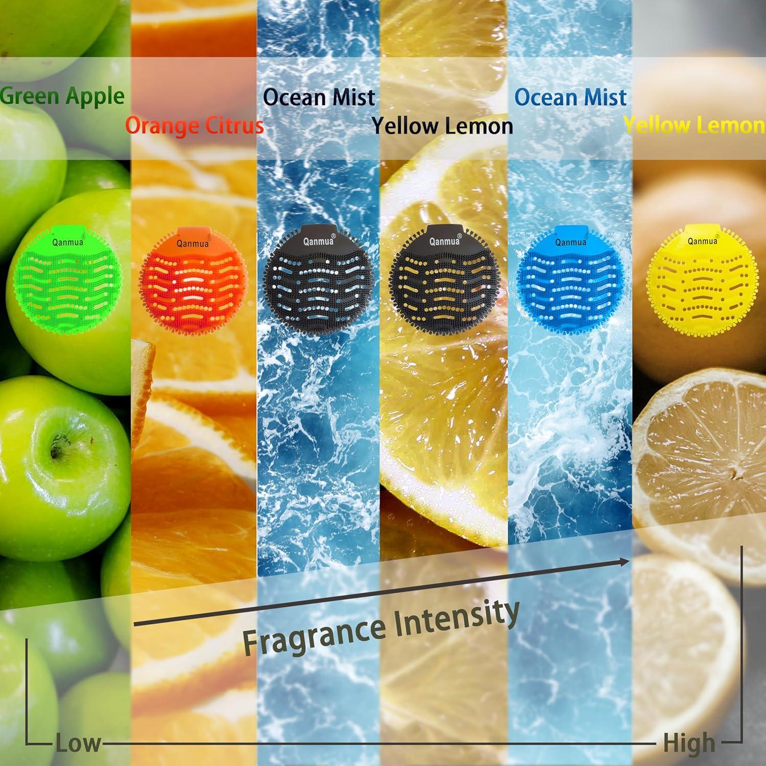 10x Qanmua Urinalsieb mit Duft Gelb Zitrone, Pissoirsieb Lufterfrischer