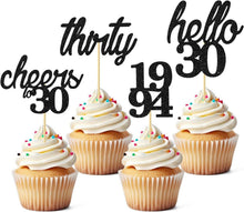 24 Cake Topper 30 Geburtstag Cupcake Decoration Black