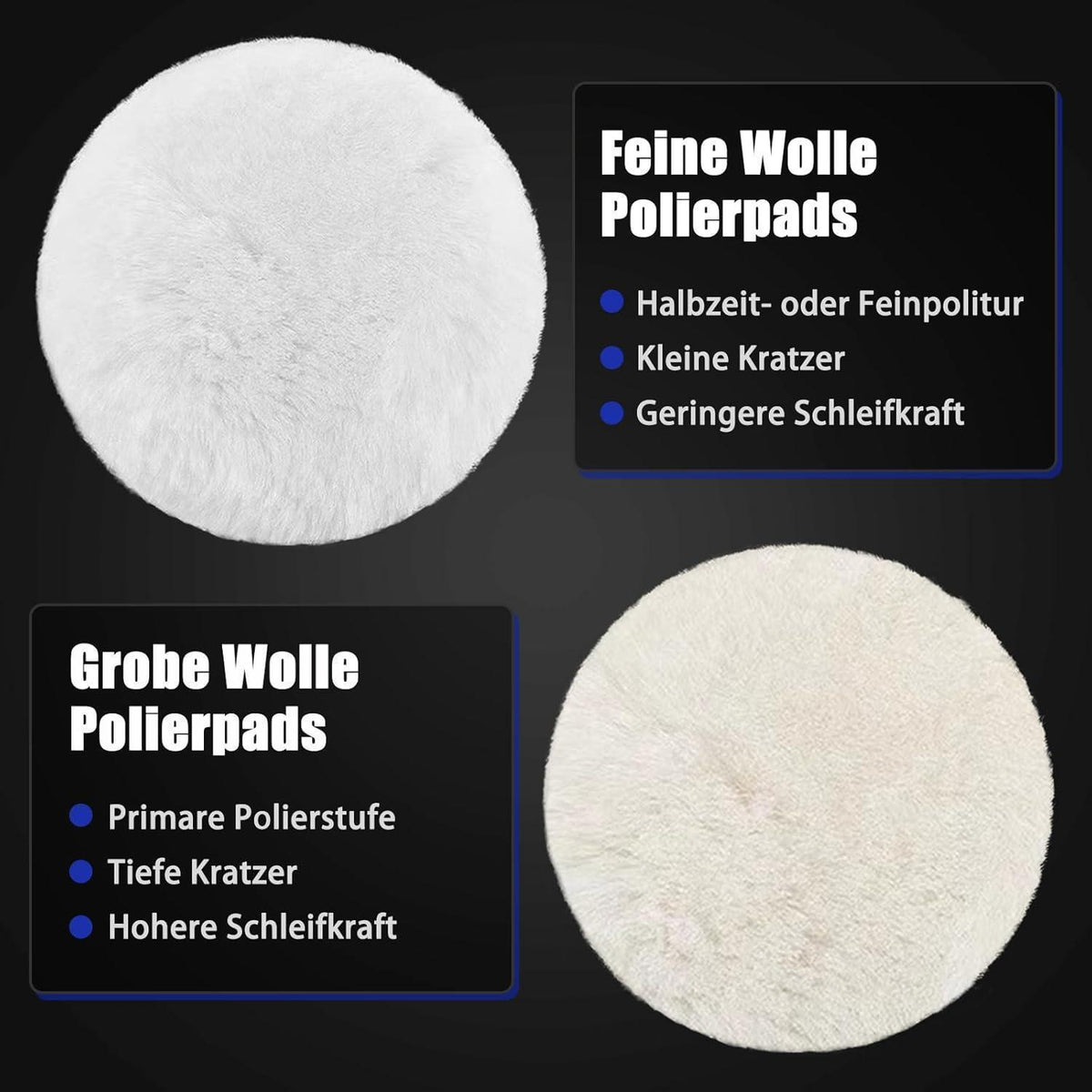 7tlg Polierschwamm Set 150mm Klett für Auto & Exzenterpoliermaschine