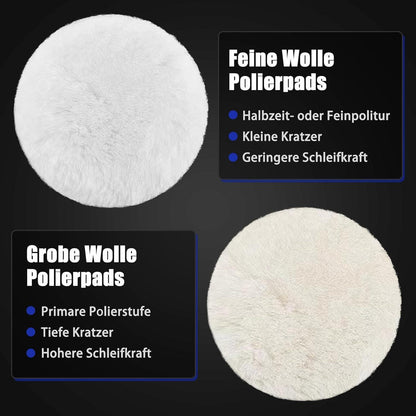 7tlg Polierschwamm Set 150mm Klett für Auto & Exzenterpoliermaschine