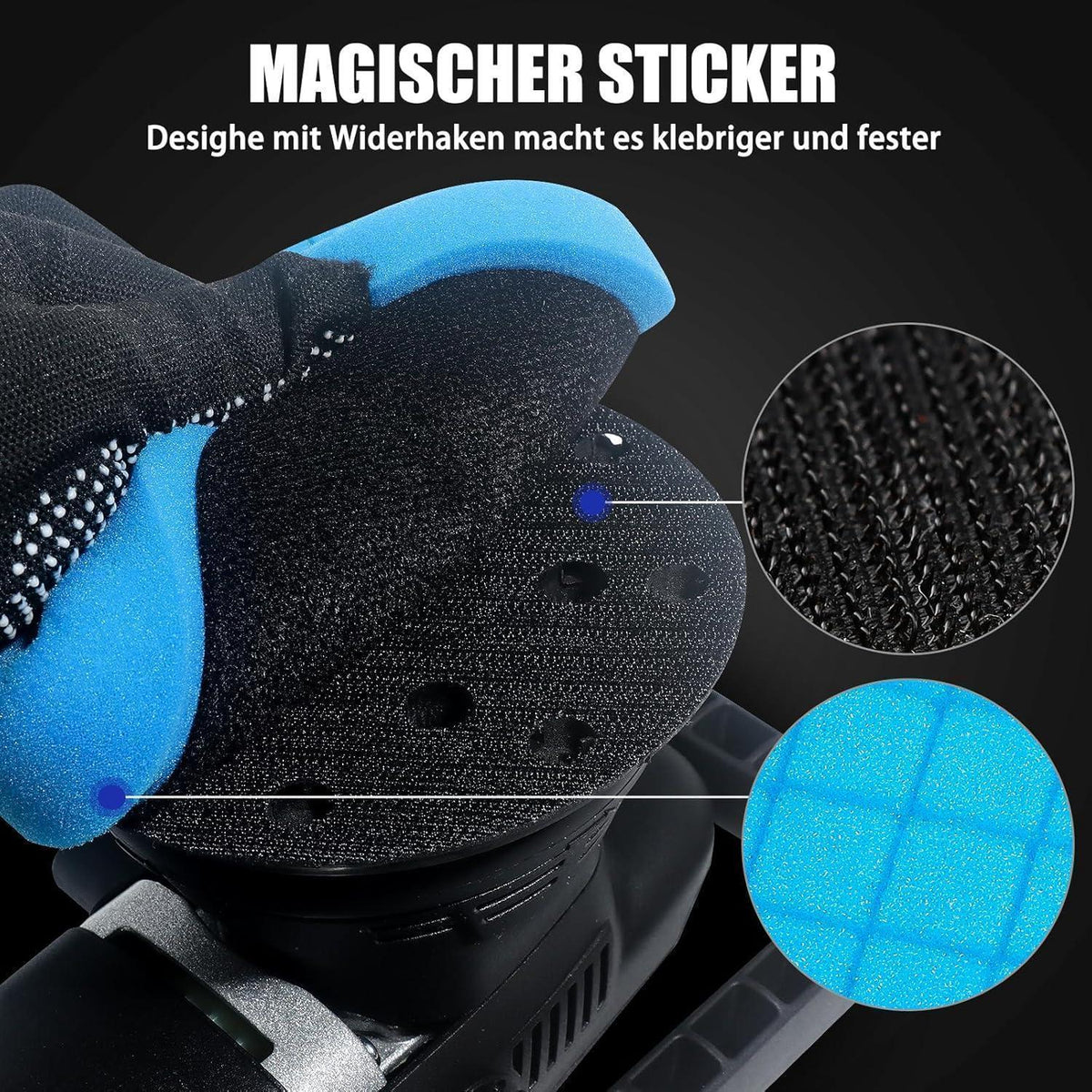 7tlg Polierschwamm Set 150mm Klett für Auto & Exzenterpoliermaschine