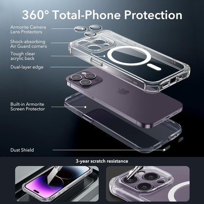 ESR iPhone 14 Pro Max Hülle MagSafe 360 Grad Militärnorm Klar
