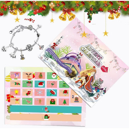 Weihnachts Adventskalender Armband 2024 Mädchen DIY Cartoon