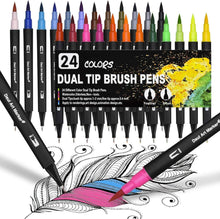 24 Farben Dual Brush Pen Set Aquarellstifte Wasserbasis