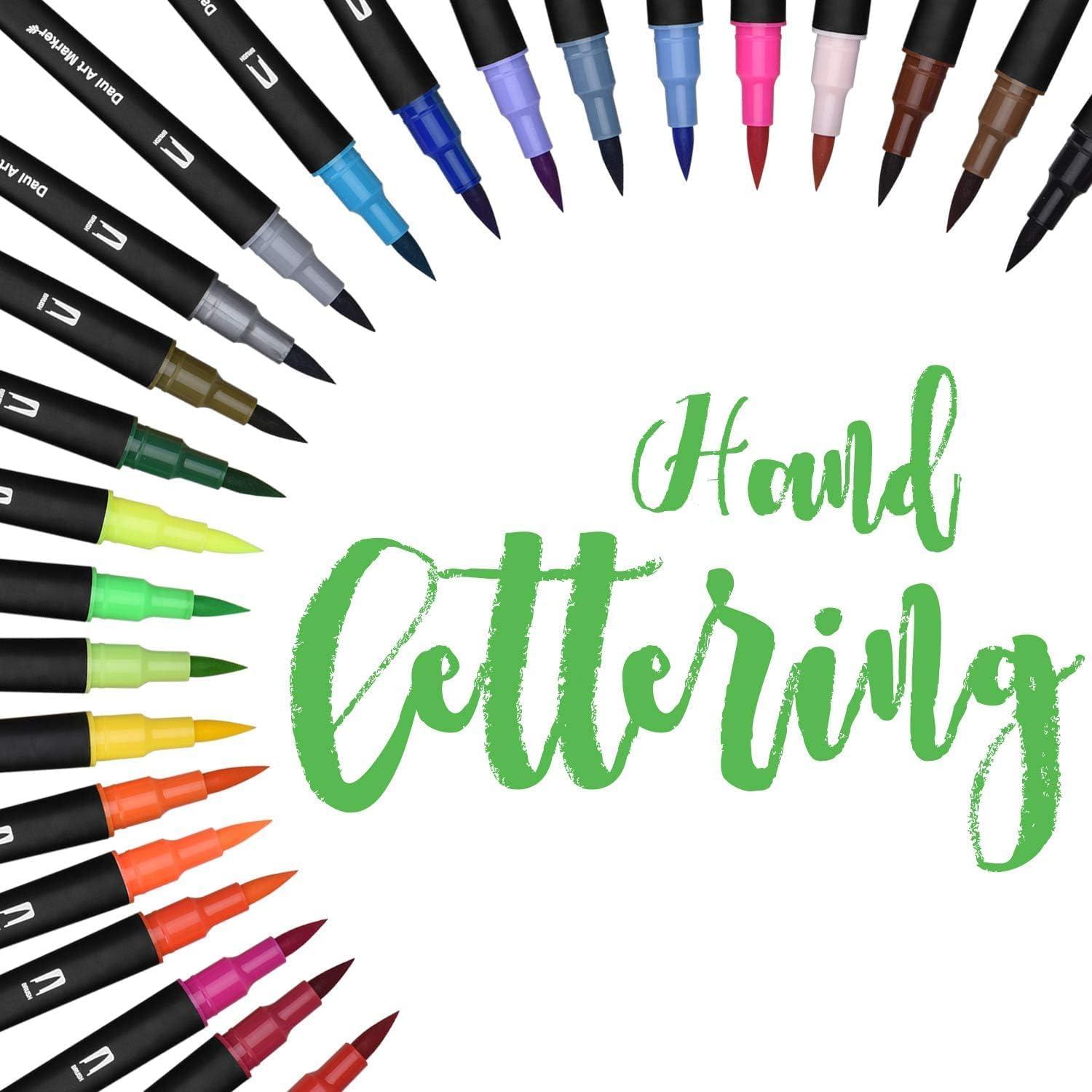 Dual Brush Pen Set 24 Farben Aquarellstifte für Handlettering & Kalligraphie