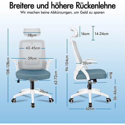 Ergonomischer Büro-Schreibtischstuhl mit Lordosenstütze und