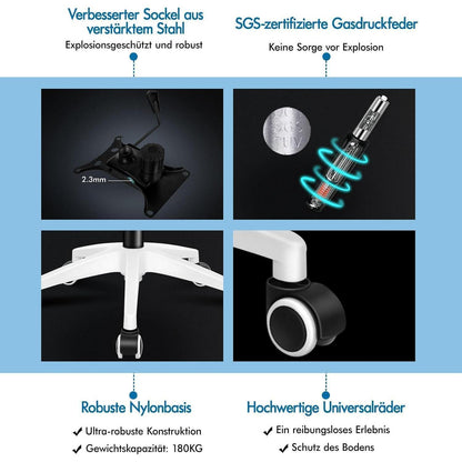 Ergonomischer Büro-Schreibtischstuhl mit Lordosenstütze und