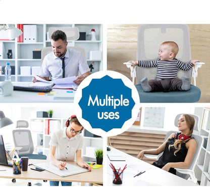 ALFORDSON Büro-Schreibtischstuhl Ergonomisch, Blau & Grau Lordosenstütze & Kopfstütze