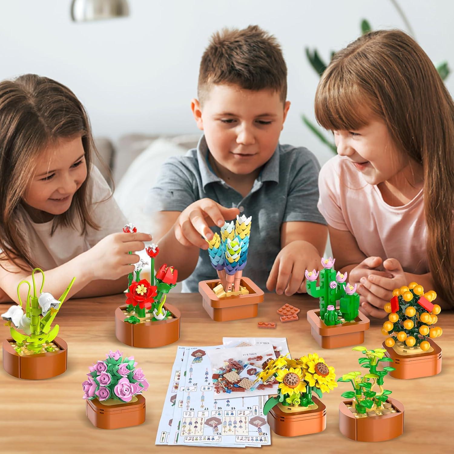 Sukkulenten Blumen Mini Bausatz Set - 1403 Stück Botanisches Heimdekor