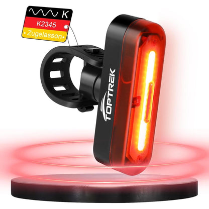 Toptrek LED Fahrrad Rücklicht StVZO zugelassen | USB-C