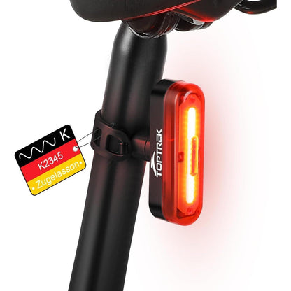 Toptrek LED Fahrrad Rücklicht StVZO zugelassen | USB-C