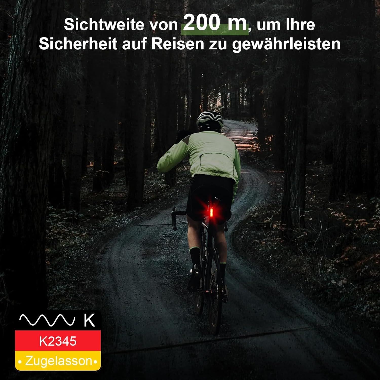 Toptrek LED Fahrrad Rücklicht StVZO zugelassen | USB-C