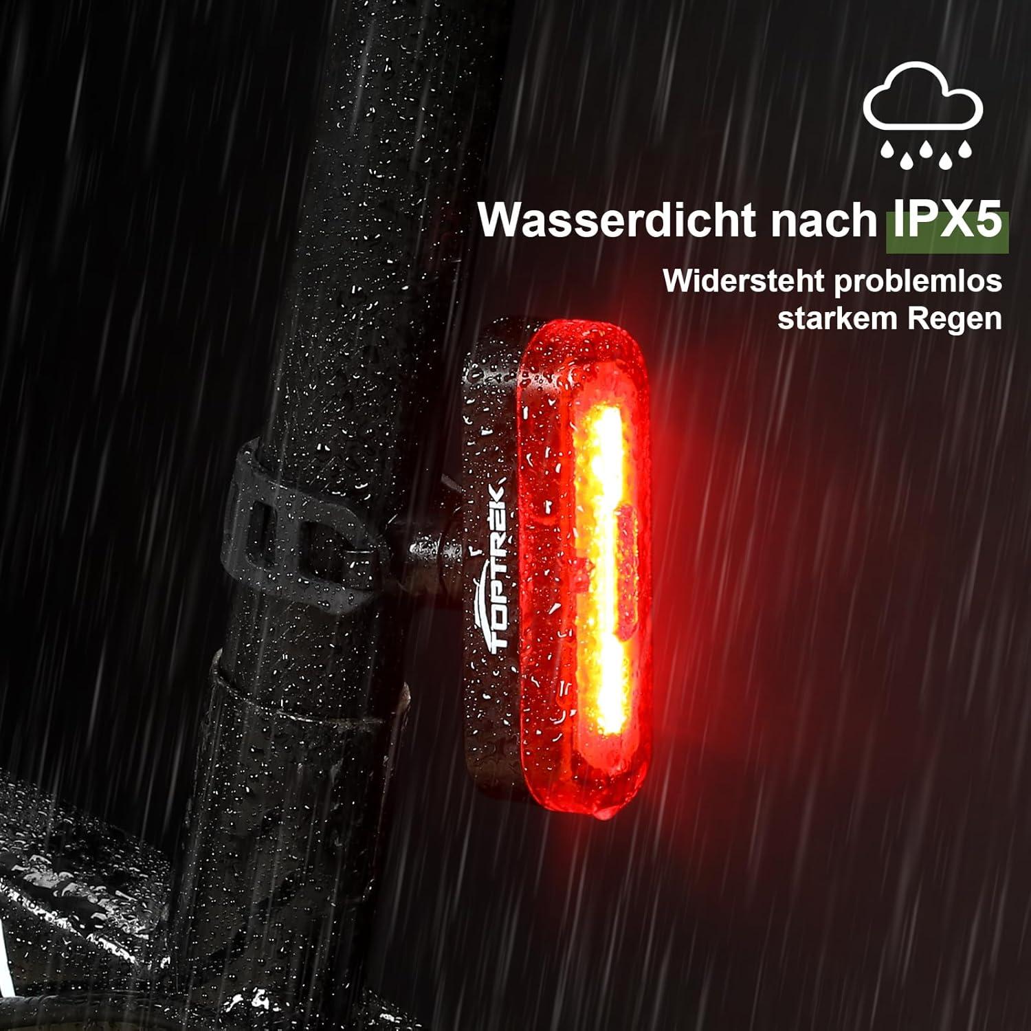 Fahrrad Rücklicht LED StVZO zugelassen USB-C aufladbar IPX5 wasserdicht