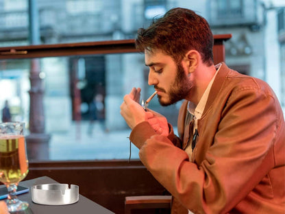 Aschenbecher Edelstahl 8 Stück 10cm moderner Tragbarer Aschenbecher