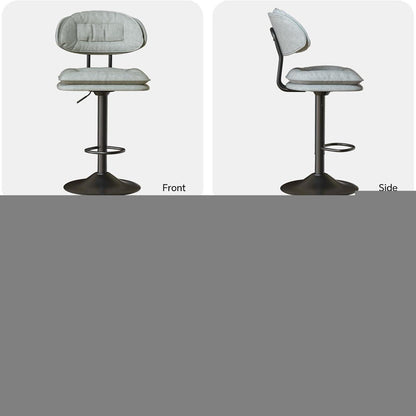Barhocker 2er Set Ergonomisch Gepolstert Hellgrau