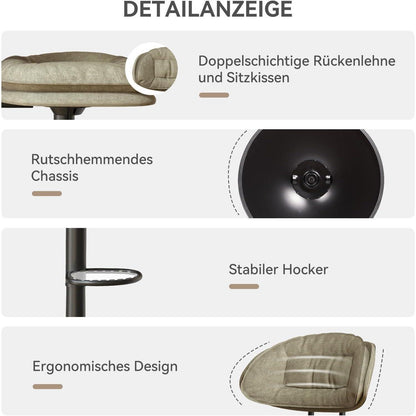 Barhocker 2er Set Beige – Ergonomisch & Verstellbar
