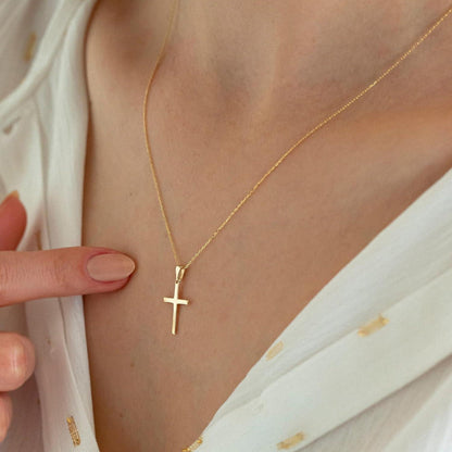 TINGN Damen Kreuz Kette Gold 14K Vergoldet Layered Choker Modeschmuck