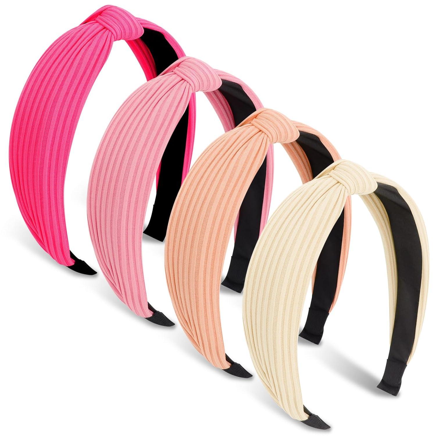 Breite Verknotete Haarbänder 4er Set Boho-Stil