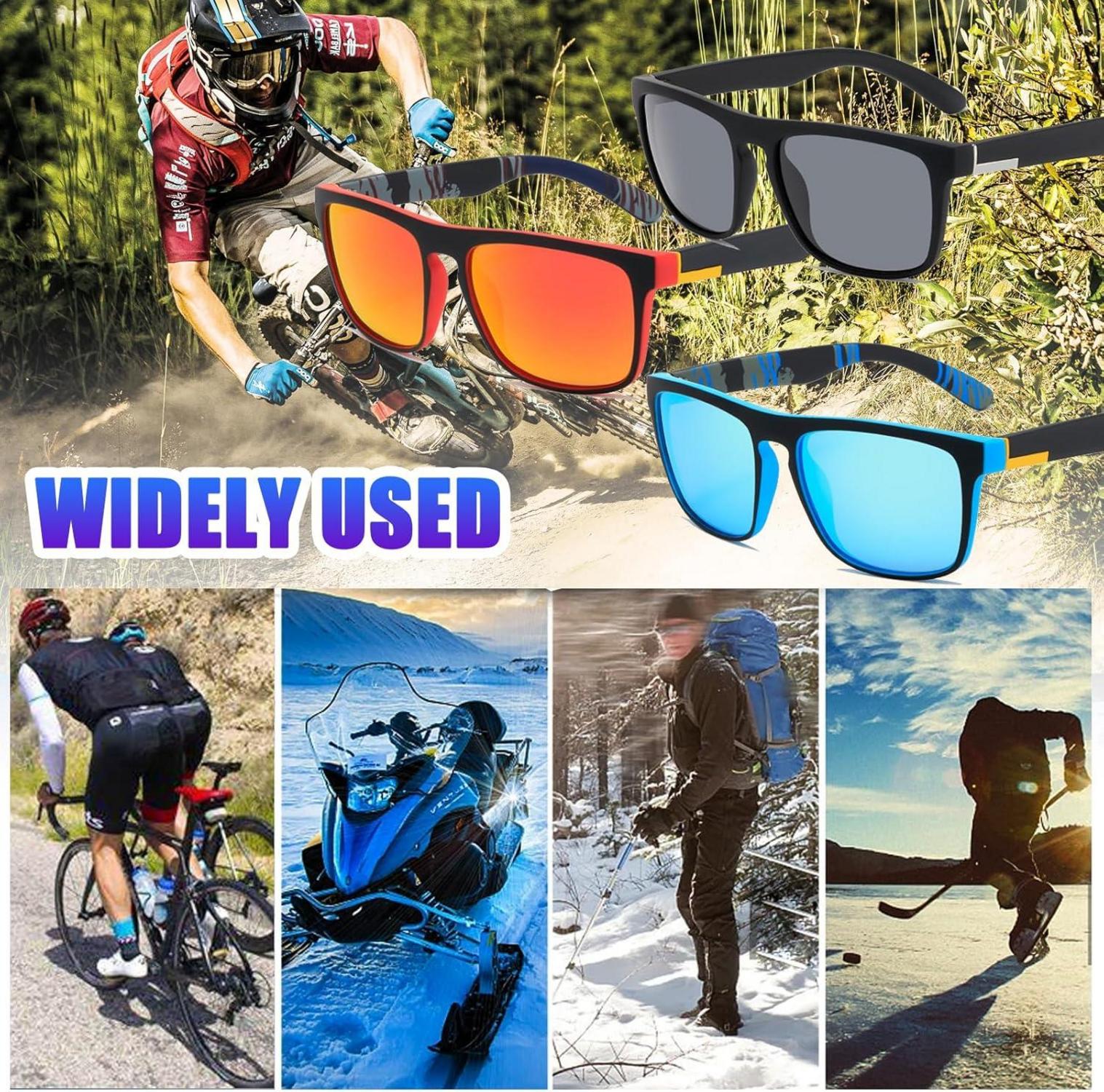 3 Paar Polarisierte Sonnenbrille Herren/Damen Sport UV Schutz