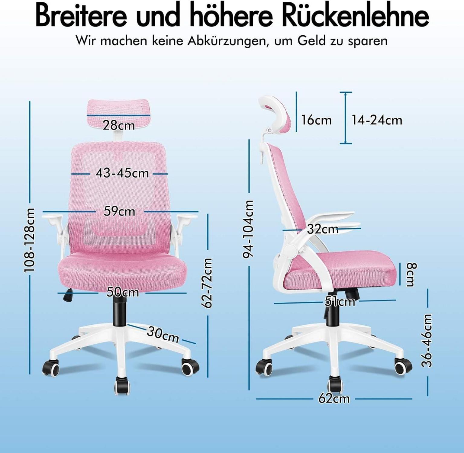 Ergonomischer Bürostuhl mit Lordosenstütze und Kopfstütze