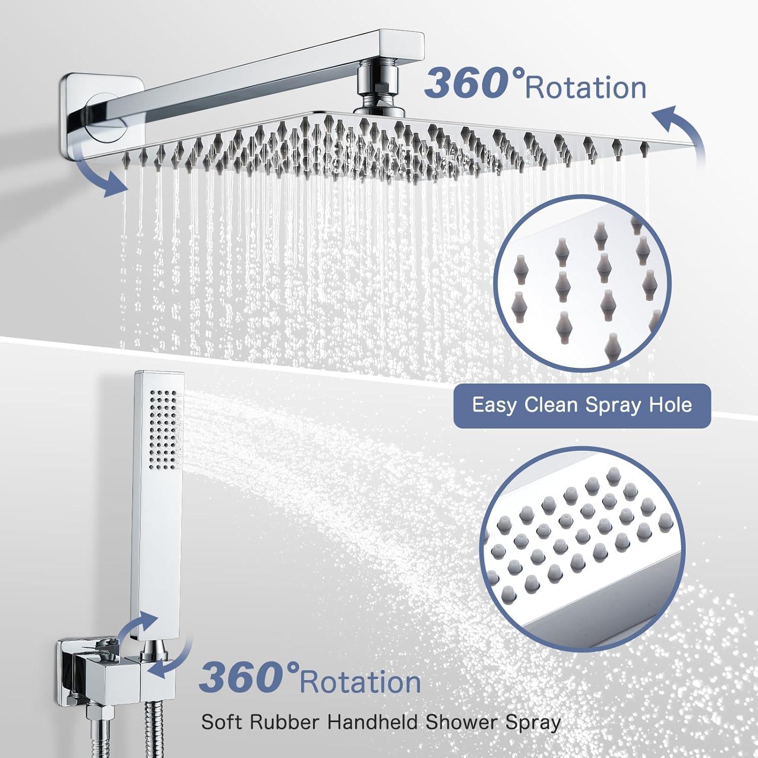 Moderne Namuoto Unterputz Regendusche Duschset Chrom