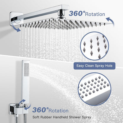 Moderne Namuoto Unterputz Regendusche Duschset Chrom