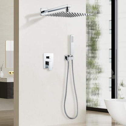 Unterputz Regendusche Duschsystem mit Kopf- und Handbrause, Chrom